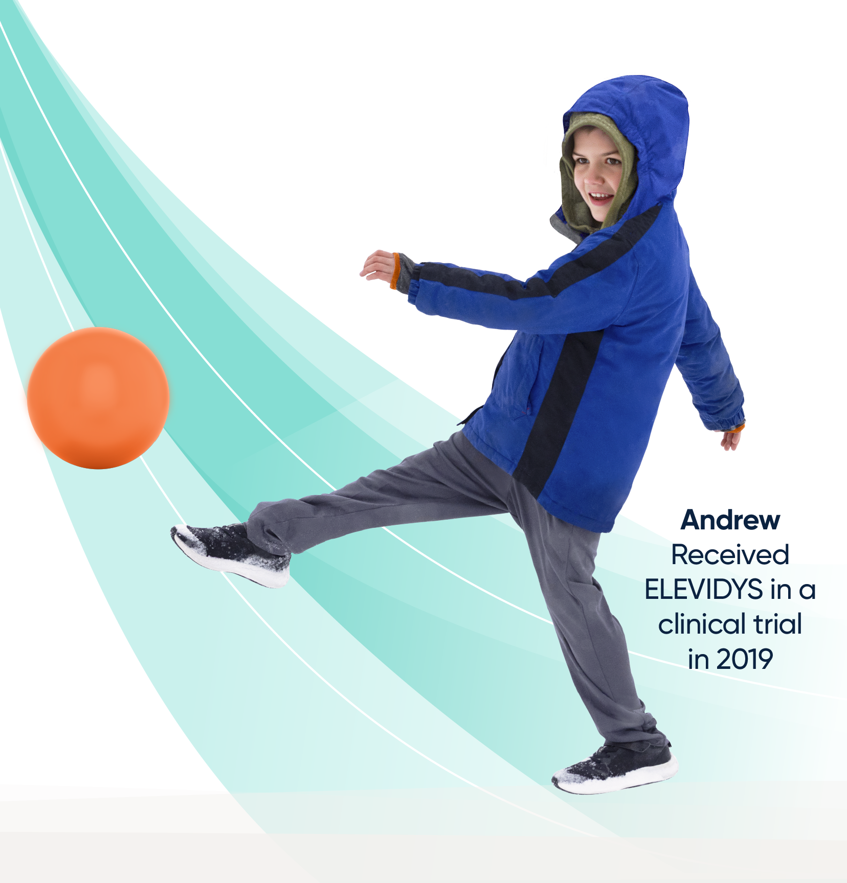 Andrew received ELEVIDYS in a clinical trial in 2019 