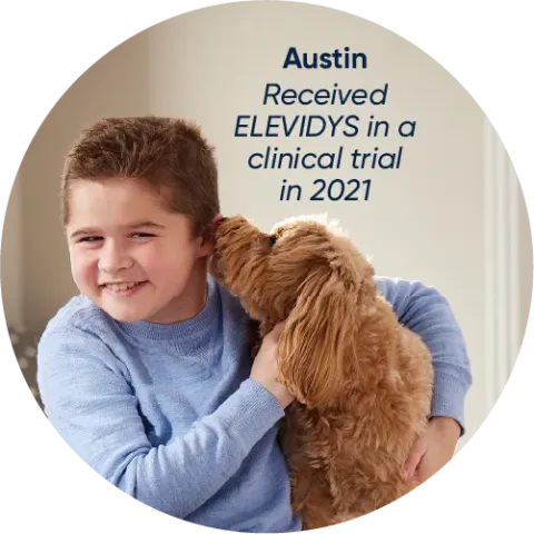 Austin received ELEVIDYS in a clinical trial in 2021 